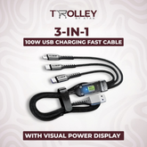 100W 3-in-1 Charging Cable - With Free Delivery
