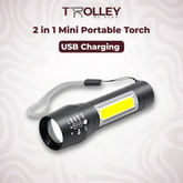 2-in-1 Mini portable Torch - USB Charging