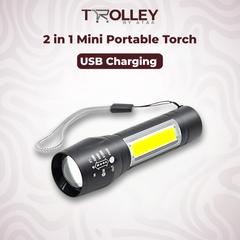 2-in-1 Mini portable Torch - USB Charging