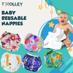 Baby Reusable Nappies | Bundle of 3 Reusable Nappies