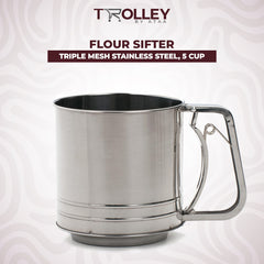 Flour Sifter Triple Mesh - Stainless Steel