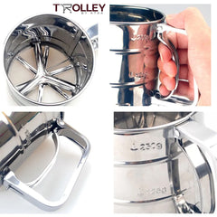 Flour Sifter Triple Mesh - Stainless Steel