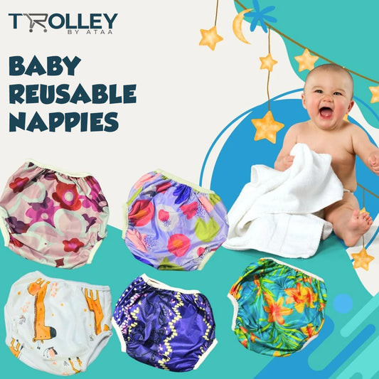 Baby Reusable Nappies | Bundle of 3 Reusable Nappies