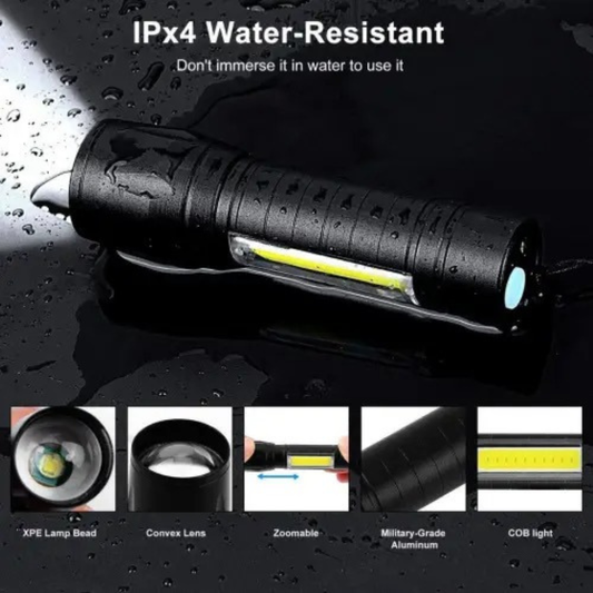 2-in-1 Mini portable Torch - USB Charging