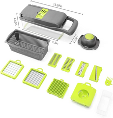 14-in-1 Multifunctional Vegetable Chopper Slicer Shredder with Basket