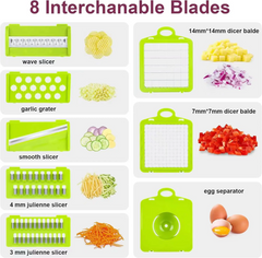 14-in-1 Multifunctional Vegetable Chopper Slicer Shredder with Basket